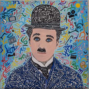 Portrait de Charlot – Charlie Chaplin, 2022 Acrylique, 30x30cm